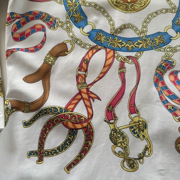 J. McLaughlin-Catalina Cloth-Printed-3/4 Sleeve-White-Colorful-Top-Size XS - Picture 5 of 9